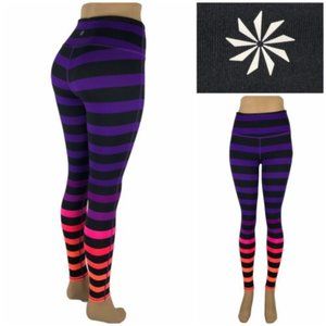 ATHLETA Women  High Rise Bold Stripe Chaturanga Tight Leggings Yoga Small